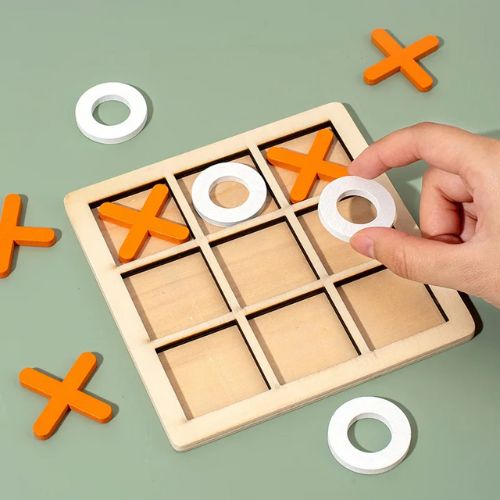 Jeu-morpion-orange-bois