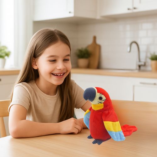 Peluche interactive Ara rouge