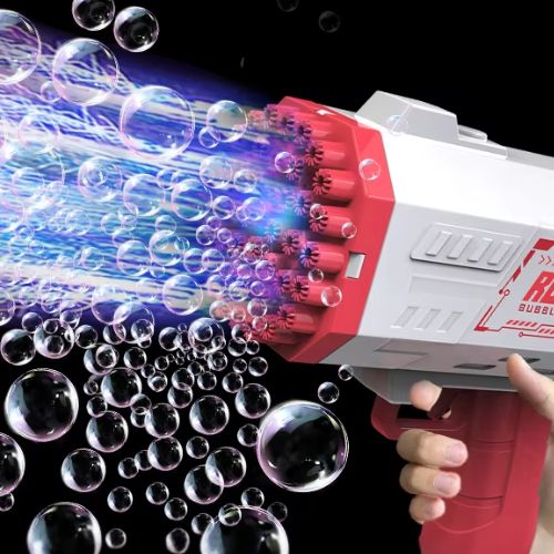 Pistolet à bulles électrique rouge