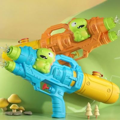 Pistolet à eau dino bleu et orange