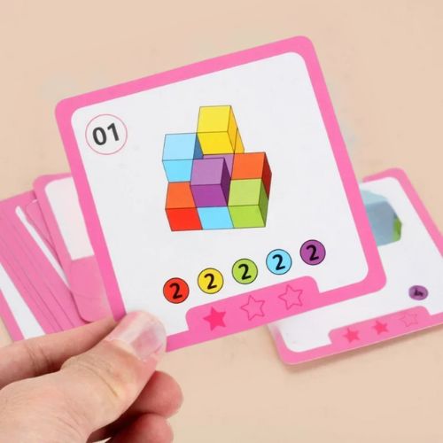 Puzzle enfant - Cubes arc-en-ciel