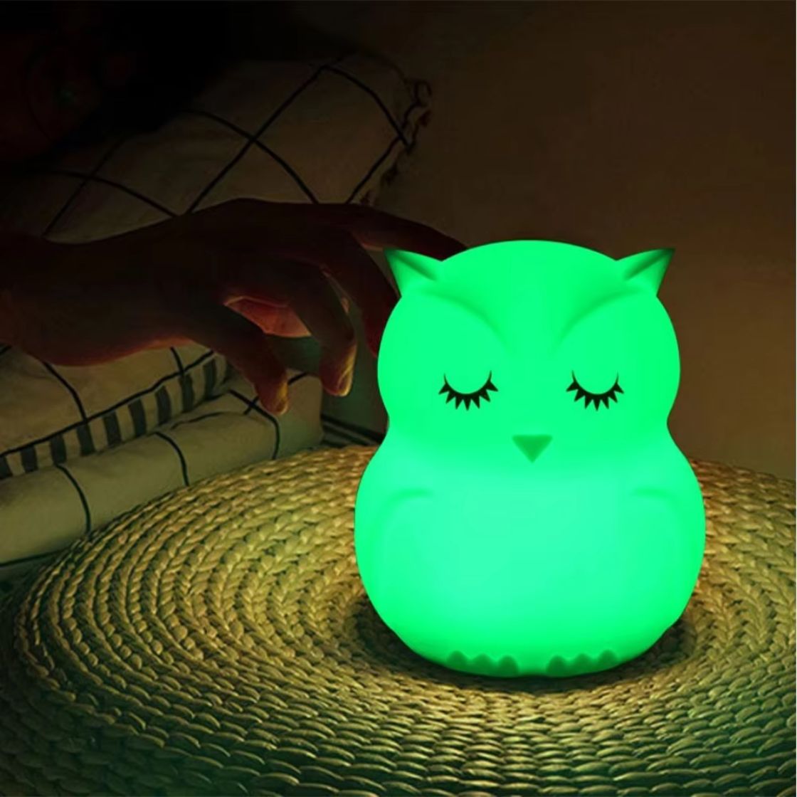 Veilleuse-hibou-vert