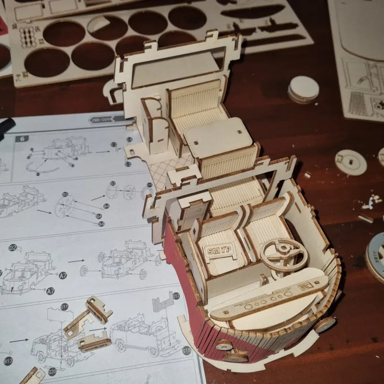 Puzzle 3D camping-car assemblage