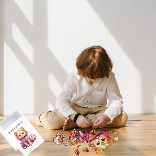 Puzzle en bois chaton dimension  large