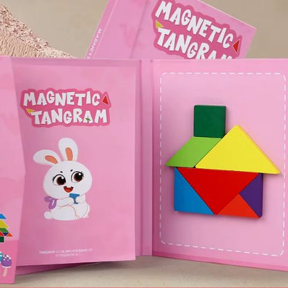 Puzzle en bois - Magnétique Tangram