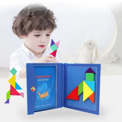 Puzzle en bois - Magnétique Tangram