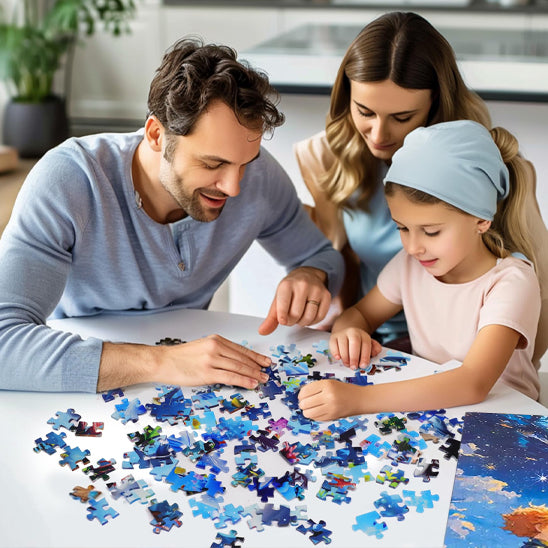 Puzzle 1000 pièces temps en famille